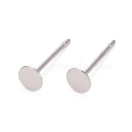 925 Sterling Silver Ear Stud Findings, Earring Posts, Platinum, 12x4x0.5mm, Pin: 0.8mm(STER-A003-80)