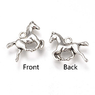 Tibetan Style Alloy Pendants, Horse, Cadmium Free & Lead Free, Antique Silver, 14x19x3.5mm, Hole: 2mm, about 660pcs/1000g(TIBEP-T002-63AS-RS)
