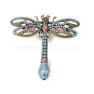 Dragonfly Alloy Brooches for Backpack Clothes, Mixed Color, 59x59mm(JEWB-M067-10AB)