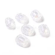 Transparent Acrylic Beads, Glitter Beads, Oval, Ghost White, 18x13.5x8.5mm, Hole: 1.8mm, about 518pcs/500g(OACR-E014-04)