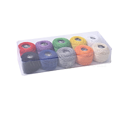 Cotton Sewing Machine Embroidery Threads, Mixed Color, 215x92x35mm, 10pcs/set(PW-WG39F30-01)