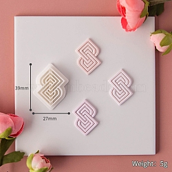 Plastic Molds, Clay Cutters, Clay Modeling Tools, for Earring Making, Rhombus, 3.9x2.7cm(PW-WG82061-02)