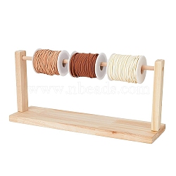 Wooden Craft Ribbon Organizer Storage Rack, Wire Spool Storage Stand, for Gift Wrapping, Arts & Crafts Items, Blanched Almond, 40x7.5x17cm(ODIS-WH0002-81)