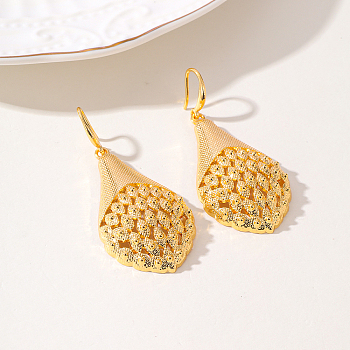 Elegant and Stylish European and American Fashion Teardrop Earrings for Women, Real 18K Gold Plated, 67x30mm