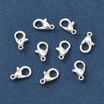 Zinc Alloy Lobster Claw Clasps, Cadmium Free & Nickel Free & Lead Free, Silver Color Plated, 10x6mm, Hole: 1mm