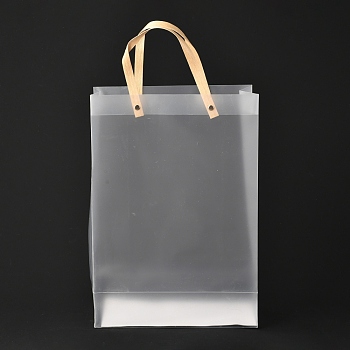 Valentine's Day Rectangle Custom Blank Transparent Tote Bag, Waterproof Plastic Shopping Bags, with Handle, Clear, 46.5x25cm, 10pcs/set