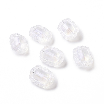 Transparent Acrylic Beads, Glitter Beads, Oval, Ghost White, 18x13.5x8.5mm, Hole: 1.8mm, about 518pcs/500g