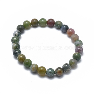 Natural Indian Agate Bead Stretch Bracelets(BJEW-K212-A-010)-2