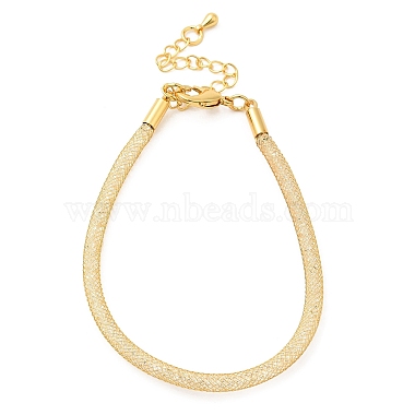 Brass Mesh Chain Bracelets for Women(DIY-B066-02G)-2