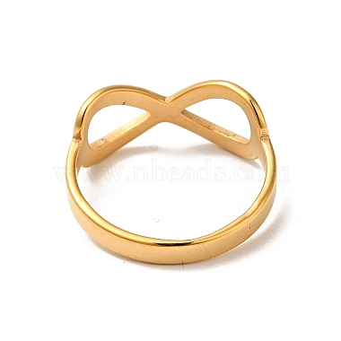 Ion Plating(IP) 201 Stainless Steel Infinity Finger Ring for Women(RJEW-G266-13G)-2