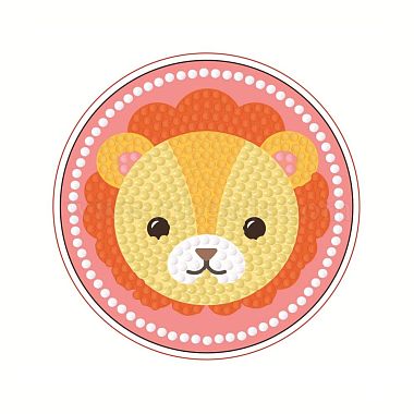 DIY Bear Head Pattern Diamond Painting Stickers Kits for Kids(DIY-I068-03)-2