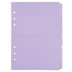Plastic Discbound Notebook Index Divider Sheets, 6 Holes Tab Divider for Binder, Rectangle, Lilac, 210x155x0.3mm, Hole: 6mm, 6pcs/set(KY-WH0036-122)