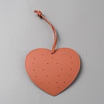 Imitation Leather Earring Display Cards, Heart, FireBrick, 21.5cm, Heart: 105x115x2mm(EDIS-WH0022-27C)
