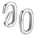 925 Sterling Silver Spring Gate Rings, Oval with 925 Stamp, Silver, 14.25x8.9mm(STER-WH0015-04S-A)