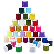 PandaHall Elite Nylon Thread Cord, DIY Braided Ball Jewelry Making Cord, Mixed Color, 0.8mm, about 10m/roll(10.93yards/roll), 28 colors, 1roll/color, 28rolls/set(NWIR-PH0001-69)