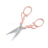 201 Stainless Steel Scissors, Vintage Retro Scissors, for Craft, Needlework, Rose Gold & Stainless Steel Color, 13x5.15x0.55cm(TOOL-D059-01RG)