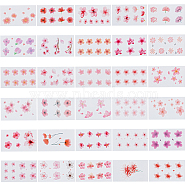 Flower Pattern Removable Temporary Water Proof Tattoos Paper Stickers, Mixed Color, 9.9x5.1x0.02cm(AJEW-WH0413-03A)