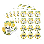 5 Sheets Round Dot PVC Waterproof Decorative Sticker Labels, Self Adhesive Car & Word Decals for Sealing Bag Decoration, Lemon, 232x175x0.2mm, Sticker: 50mm, 12pcs/sheet(DIY-WH0481-39)