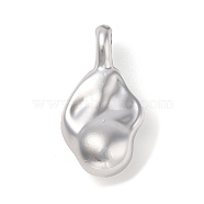 CCB Plastic Pendants, Irregular Teardrop, Platinum, 29.5x16x12mm, Hole: 4x5mm(CCB-B003-31P)