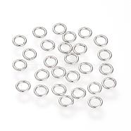 304 Stainless Steel Round Rings, Soldered Jump Rings, Closed Jump Rings, Stainless Steel Color, 20 Gauge, 6x0.8mm(STAS-S066-16-6mm)