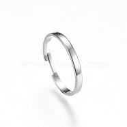 Adjustable 304 Stainless Steel Finger Ring Settings, Stainless Steel Color, 17mm(MAK-R012-10)