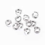 304 Stainless Steel Open Jump Rings, Stainless Steel Color, 18 Gauge, 5x1mm, Inner Diameter: 3mm, about 285pcs/20g(X-STAS-H437-5x1mm)