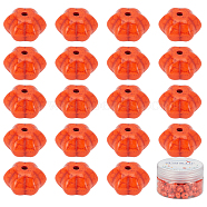 DIY Pumpkin Bead Stretch Bracelets Making Kits, Including 100pcs Dyed Synthetic Turquoise Beads, Elastic Thread, Orange Red, 12x8mm, Hole: 1mm(DIY-SC0014-66)