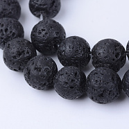 Natural Lava Rock Beads Strands, Round, 8~8.5mm, Hole: 1mm, about 47pcs/strand, 15.5 inch(X-G-Q462-8mm-24)