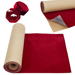 Self Adhesive Velvet Flocking Fabric, for Jewelry Drawer Craft Fabric, Dark Red, 40.2x0.1cm(FIND-WH0418-91B)