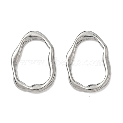 304 Stainless Steel Linking Rings, Irregular Oval Link, Non-Tarnish, Stainless Steel Color, 25.5x18x2.5mm, Inner Diameter: 20x13.5mm(STAS-K267-20A-P)