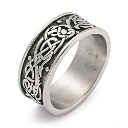 304 Stainless Steel Ring, Rings, Symbol, 9.5mm, Inner Diameter: 19mm(RJEW-B055-03AS-11)