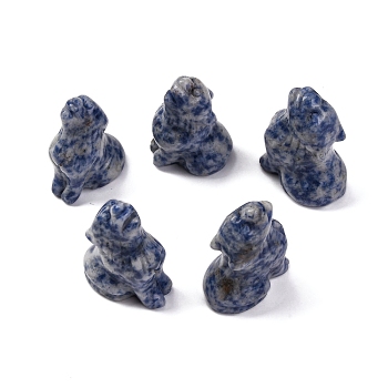 Natural Blue Spot Jasper Display Decorations, Home Decoration Supplies, Wolf, 38~40x25~29x16~26mm