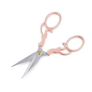 201 Stainless Steel Scissors, Vintage Retro Scissors, for Craft, Needlework, Rose Gold & Stainless Steel Color, 13x5.15x0.55cm
