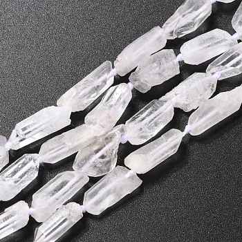 Rough Raw Natural Quartz Beads Strands, Double Pointe, Nuggets, 15.5~18.5x5.5~8.5x5~9.5mm, Hole: 0.8mm, about 24~67pcs/strand, 16.73''(42.5cm)