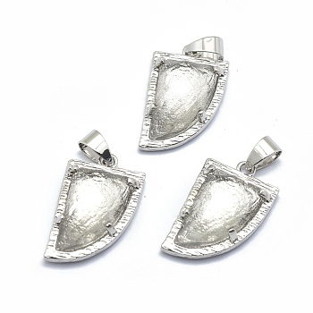 Natural Quartz Crystal Gemstone Pendants, with Brass Findings,  Knife, 23x14x6mm, Hole: 5.5x3.5mm