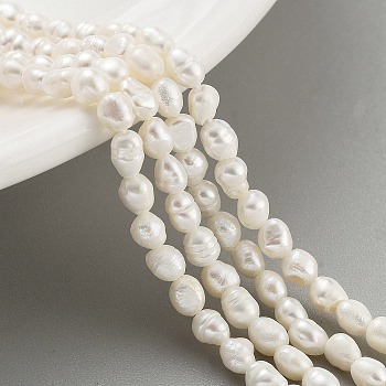 Natural Cultured Freshwater Pearl Beads Strands, Rice, Grade A+, Snow, 2.8~3.2mm, Hole: 0.3mm, about 31pcs/strand, 6.69''~6.89''(17~17.5cm)