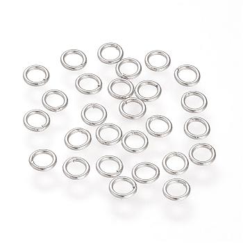 304 Stainless Steel Round Rings, Soldered Jump Rings, Closed Jump Rings, Stainless Steel Color, 20 Gauge, 6x0.8mm