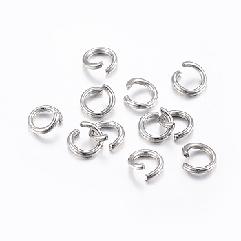 304 Stainless Steel Open Jump Rings, Stainless Steel Color, 18 Gauge, 5x1mm, Inner Diameter: 3mm, about 285pcs/20g