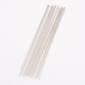 Tarnish Resistant Steel Beading Needles, Stainless Steel Color, 120x0.6mm, about 25~30pcs/bag