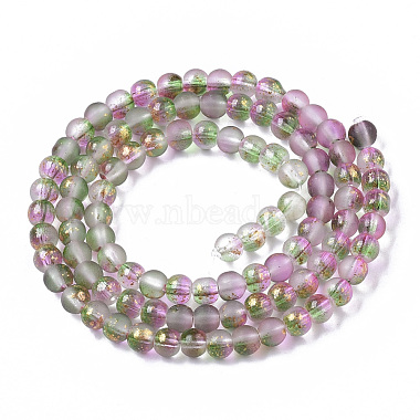 Frosted Spray Painted Glass Beads Strands(X-GLAA-N035-03A-C01)-2