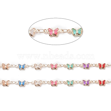 Colorful Glass Butterfly Link Chains(CHC-R135-06KCG)-2
