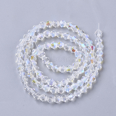 Chapelets de perles en verre galvanoplastique(EGLA-Q118-4mm-C17)-2