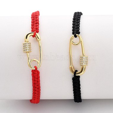 Couple Adjustable Nylon Thread Braided Bead Bracelets(BJEW-JB05448)-8