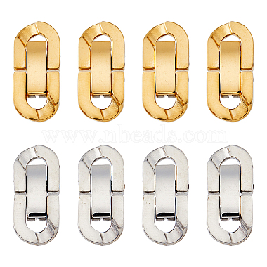 Golden & Stainless Steel Color 304 Stainless Steel Fold Over Clasps