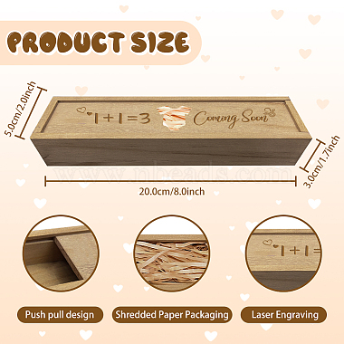 Rectangle Wooden Pregnancy Test Keepsake Box with Slide Cover(CON-WH0102-001)-2