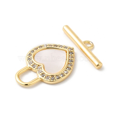 Brass Micro Pave Clear Cubic Zirconia Toggle Clasps(KK-P234-69G)-3