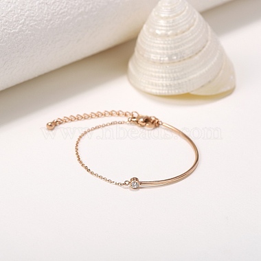 Clear Cubic Zirconia Bracelet Adjustable Curved Bar Link Bracelet Classic Tennis Bracelet Charms Jewelry Gifts for Women(JB756A)-3