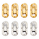 Unicraftale 8 Sets 2 Colors 304 Stainless Steel Fold Over Clasps(STAS-UN0046-68)-1
