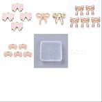 24Pcs 4 Styles Alloy Enamel Pendants, Bowknot, Pink, 8.5~19.5x12~18x1~2.5mm, Hole: 1.5~2mm, 6pcs/style(ENAM-DJ0001-01)