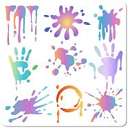 Paint Splatter PET Plastic Hollow Out Drawing Painting Stencils Templates, Square, 300x300mm(DIY-WH0244-278)